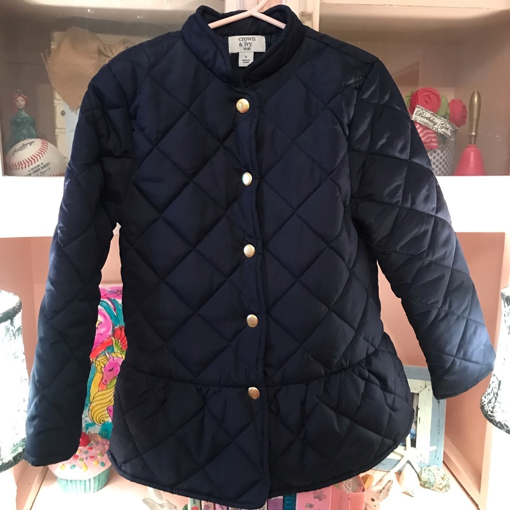 Crown and Ivy  quilted coat navy From a smoke free pet free home.